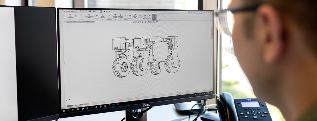 3d CAD plans on a laptop