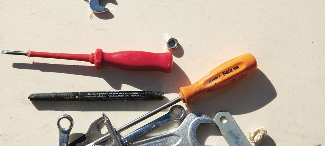 Tools on a worktop